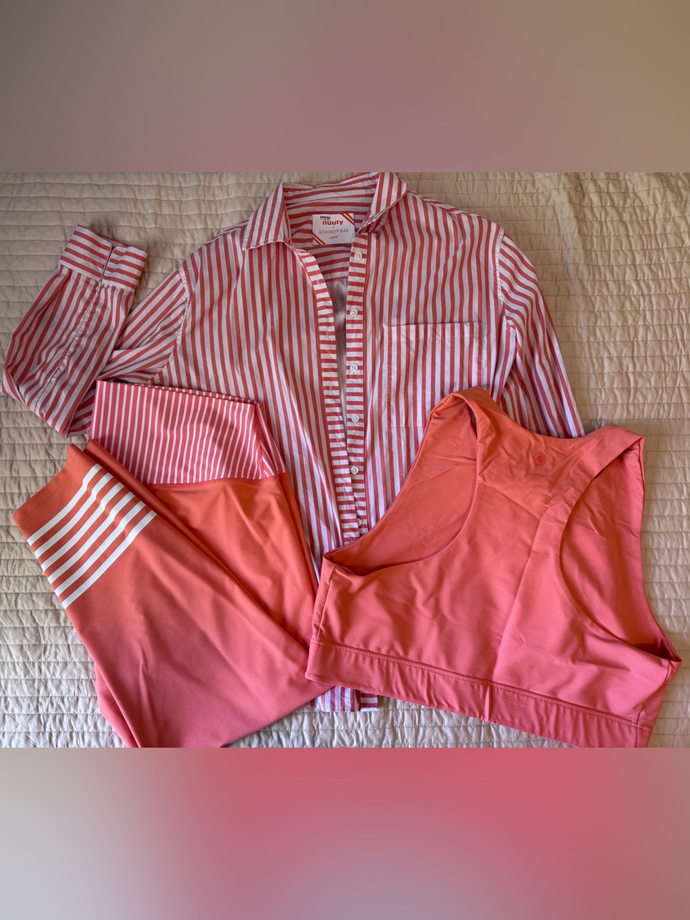 Addison Bay x Nuuly High-Rise Coral Active Leggings - Plus Size - 1X - SEE SET! - Picture 4 of 11